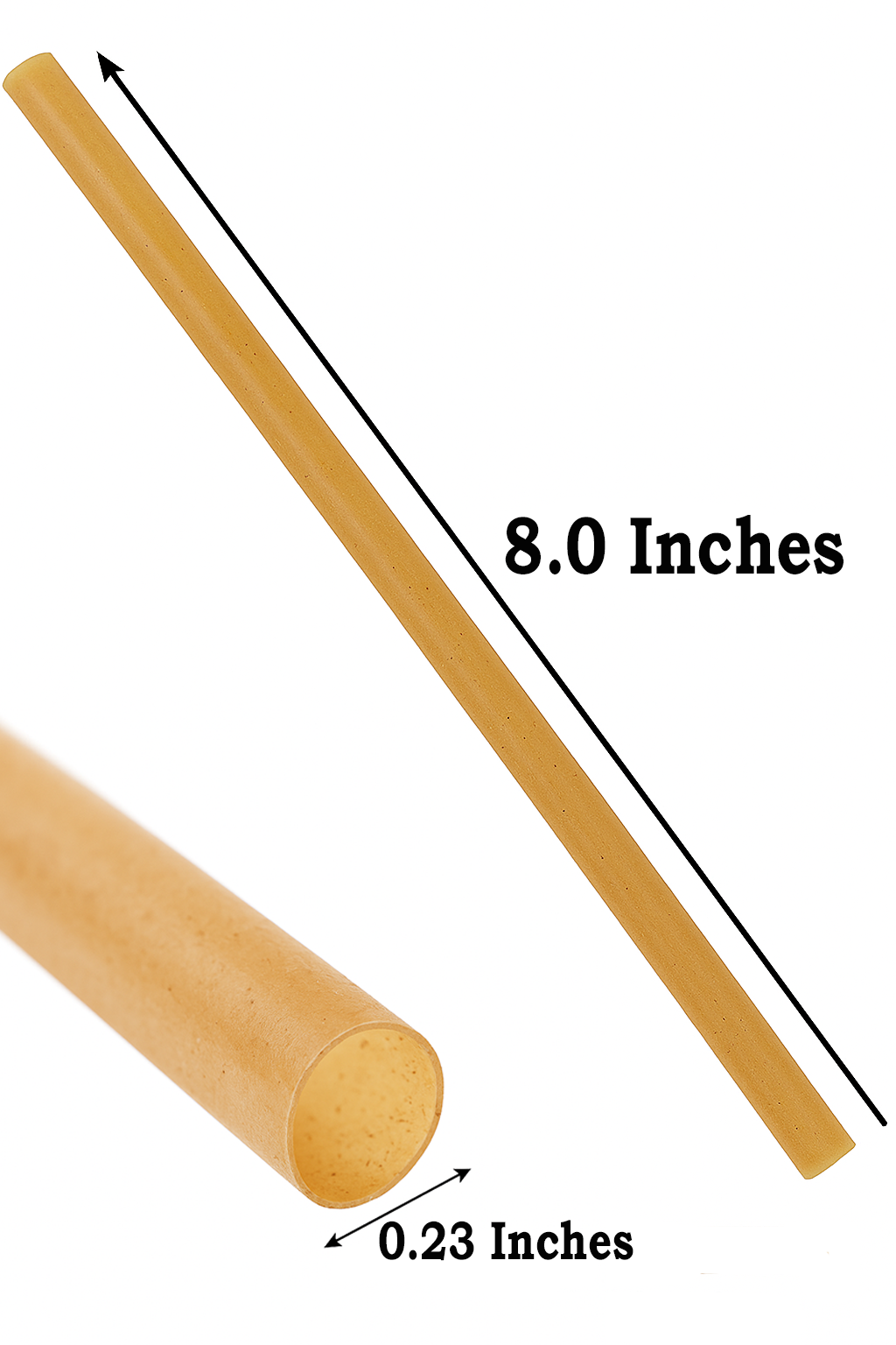 Bionex - Premium Biodegradable Sugarcane Drink Straws, USDA BioPreferred, 8" length, Unwrapped, case count 300, 500, 1,000 , 2,000 - Image 4